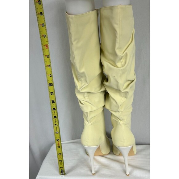 NEW IN BOX Mackin J 181-17 Beige Cap Toe Stiletto High Heel Slouch Boot Sz 7.5 - Picture 9 of 12